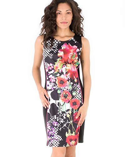 Smash! Vestido Estampado Flores y Gemétrico para Mujer de Verano Cuello Redondo sin Mangas Vestido Corto de Fiesta de Verano para Mujer Dress Espy