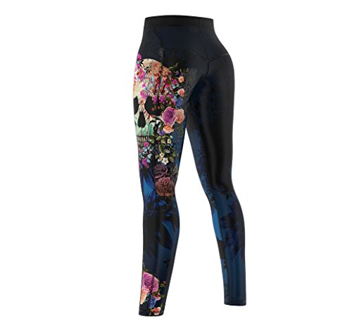 SMMASH Muerte Deportivos Leggins Largos Mujer, Mallas Deporte Mujer, Yoga, Fitness, Crossfit, Correr, Material Transpirable y Antibacteriano, (S)