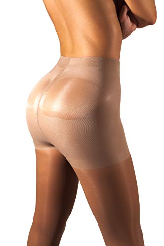 sofsy Medias Adelgazantes de Talle Alto para Mujeres Pantimedias Semi Transparentes Moldeadoras | 30 Denieres Marrón Tan 3 - Medium