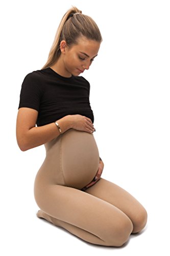 sofsy Medias Opacas de Maternidad – Ajuste súper cómodo para todas las etapas del embarazo 50 den Beige 3 - Medium