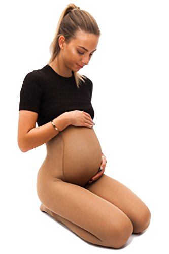 sofsy Medias Opacas de Maternidad – Ajuste súper cómodo para todas las etapas del embarazo 50 den Camel 4 - Large