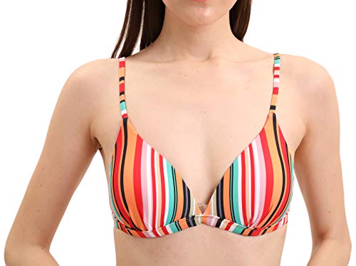 SOL Y PLAYA - Conjunto Bikini triangulo Push up diseño Rayas Multicolor o Serpiente Braga Alta Moderno para Mujer Chica señora Piscina Verano (40 - M, Multicolor)