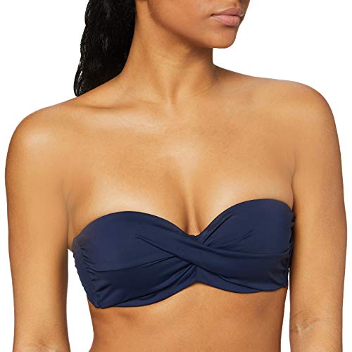 s.Oliver Bügel-Bandeau-Top JPF-27 Tops de Bikini, Azul Marino (Marine 24), 38B para Mujer