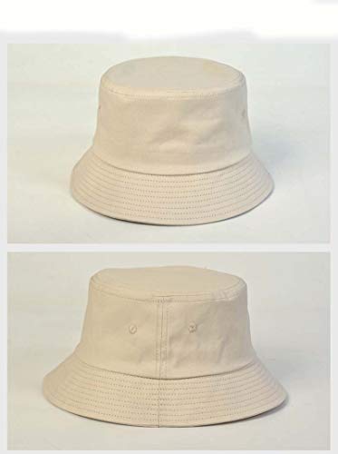 Sombrero De Copa Sombrero De Pescador De Algodón Sombrero De Olla Bordado Personalizado Sombrero para El Sol Sombreros para Niños Y Niñas 54-58Cm Beig