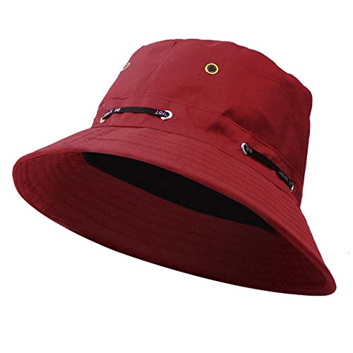 Sombrero de Pescador Hombres y Mujeres Sombrero al Aire Libre Sombrilla Sombrero de Sol Gorra de Viaje Gorra de Sol Color Sólido Playa Vacaciones riou