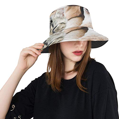 Sombrero para Hombre al Aire Libre Lindo Gato y Perro Mascota Linda Verano Unisex Pesca Sol Top Bucket Sombreros para Adolescentes Mujeres Gorra de Pescador Deporte al Aire Libre Vacaciones Sombrero