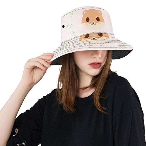 Sombreros de Playa Mujeres Mascotas hambrientas de hámsteres de Felpa Verano Unisex Pesca Sun Top Sombreros de Cubo para Adolescentes Mujeres Gorra de Pescador Deporte al Aire Libre Sombrero