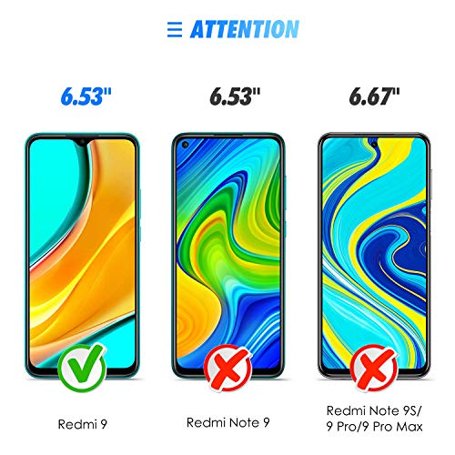 SPARIN Protector de Pantalla Compatible con Xiaomi Redmi 9, Cristal Templado de Alta Definición, 3 Piezas