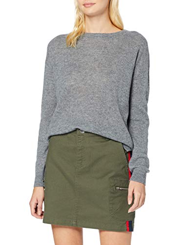 SPARKZ COPENHAGEN Pure Cashmere Casual O-Neck suéter, Gris (Dark Grey Melange 123), 42 (Talla del Fabricante: X-Large) para Mujer