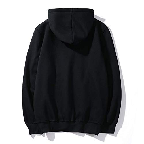 SportZHY Sudadera con Capucha para Hombre de Moda, Sudadera con Capucha Casual, Sudadera Estilo Hip Hop, suéter con Capucha de Manga Larga Unisex, Sudadera de Pareja, pulóver de Llamas Negro XXXL