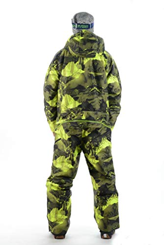 Stayer - Mono de snowboard unisex para hombre y mujer, traje de esquí para la nieve, traje de invierno, mono de invierno, impermeable, camuflaje verde (S)