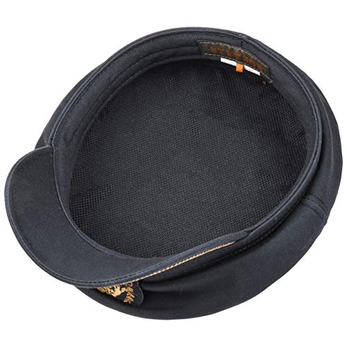 Stetson Gorra Marinera Allenport Hombre - Gorro de capitán con Visera, Forro Verano/Invierno - M (56-57 cm) Azul