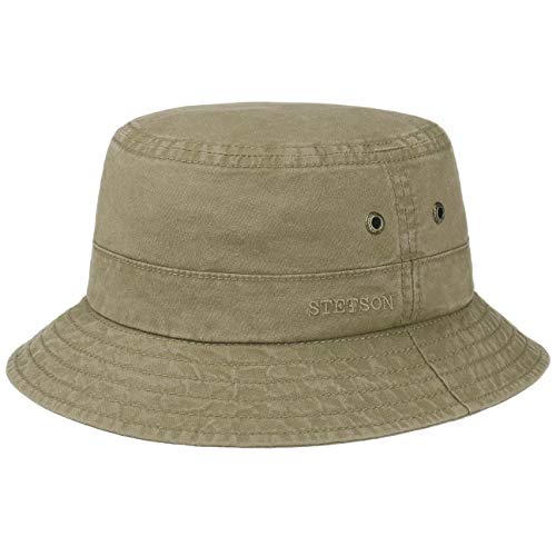 Stetson Sombrero Algodón Delave Mujer/Hombre - de Verano Pescador Vacaciones Primavera/Verano - S (54-55 cm) marrón