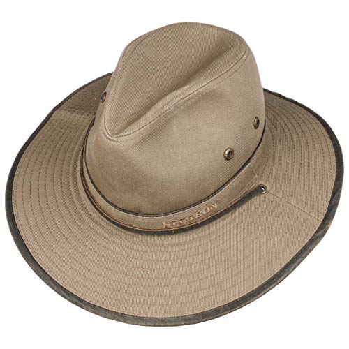 Stetson Sombrero de Algodón Tarnell Traveller Hombre - Tela Verano con Forro, Tira para el mentón Primavera/Verano - L (58-59 cm) Beige