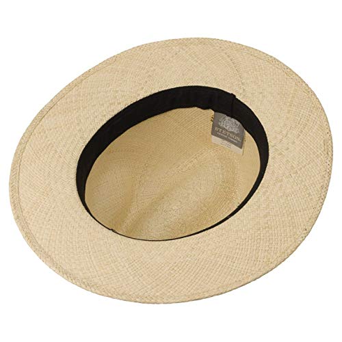 Stetson Sombrero Marcellus Panamá Hombre - Made in Ecuador de Verano Paja Panamá con Banda Grosgrain, Grosgrain Primavera/Verano - XL (60-61 cm) Natural