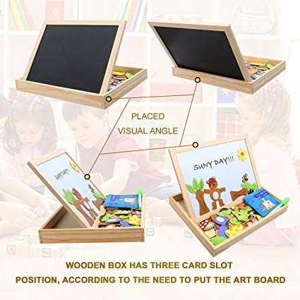 StillCool Puzzles de Madera Magnético 100 Piezas, Dibujo de Animal Colorido con Placa ,Rompecabezas Pizarra con Caja para Niños Desde 3 Años,Juguete Educativo para Regalo