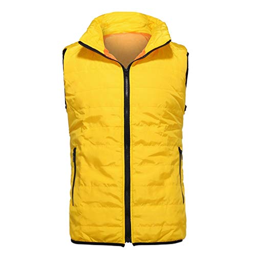 STRIR Chaleco para Hombre Invierno Calor Chalecos Sin Mangas De Plumas Chaquetas Acolchado Cazadoras con Cuello Alto