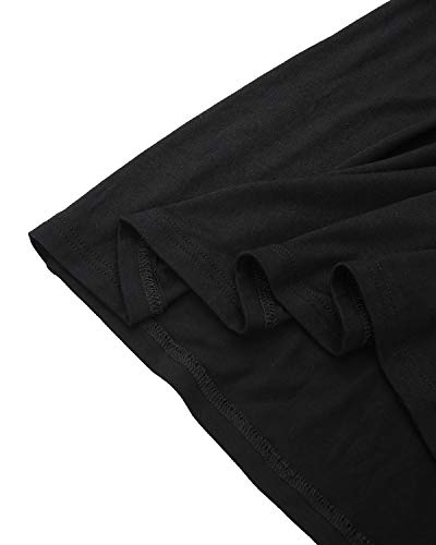 Style Dome Camisetas Manga Larga Mujer Atractivas del Cuello en V Cordones De La Túnica De Manga Larga Blusas Elegante Camisetas Otoño 2-Negro L