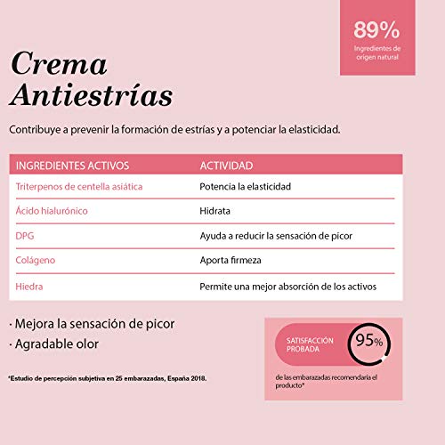 Suavinex - Crema Embarazo Antiestrías para Embarazadas, Previene Estrías y Potencia Elasticidad, Apta para Pieles Sensibles con olor, 500ml