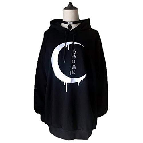 Sudadera con Capucha Mujer Moda Punk Halloween Gótico Manga Larga Casual Impresión Invierno Suéter Largo Mujer Jersey Tumblr Mujer Otoño Primavera Camiseta Blusa Tops Abrigo Deportiva por vpass