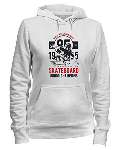 Sudadera con Capucha para Las Mujeras Blanca EPS0116 Skateboard Junior Champions