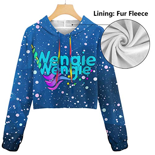 Sudadera con Capucha para Mujer Wengie Youtube Sudaderas Jumper Jerseys Recortada S-2xl Manga Larga Fitness Sudadera con Capucha Corta S