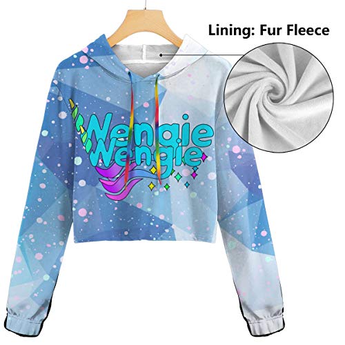 Sudadera con Capucha para Mujer Wengie Youtube Sudaderas Jumper Jerseys Recortada S-2xl Manga Larga Fitness Sudadera con Capucha Corta S