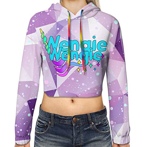 Sudadera con Capucha para Mujer Wengie Youtube Sudaderas Jumper Jerseys Recortada S-2xl Manga Larga Fitness Sudadera con Capucha Corta XXL