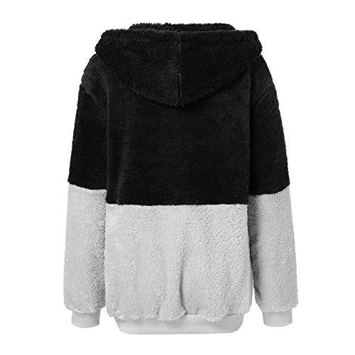 Sudadera Mujer Caliente y Esponjoso Felpa Estampada De Manga Larga Chaqueta con Capucha Jersey de Bolsillo Mujer Otoño-Invierno Talla Grande Hoodie Pullover Abrigo riou