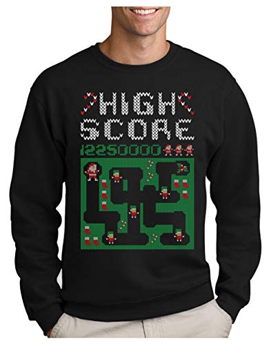 Sudadera para Hombre - Jersey Navidad Hombre Regalo Navidad Divertida - Santa Video Game - Medium Negro