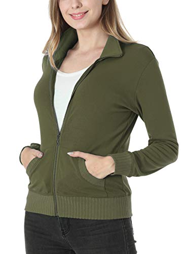 Sudadera sin Capucha para Mujer de Otoño Sudadera con Bolsillo, Cremallera Casual Correr Fitness