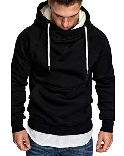 Sudaderas con Capucha, Sudadera para Hombre de Manga Larga otoño Invierno Casual Abrigo Camisas Blusa Top chándales Color sólido Hombres Manga Larga Chaqueta Abrigo