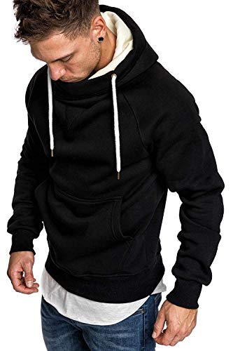 Sudaderas con Capucha, Sudadera para Hombre de Manga Larga otoño Invierno Casual Abrigo Camisas Blusa Top chándales Color sólido Hombres Manga Larga Chaqueta Abrigo