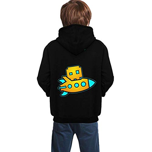 Sudaderas con Capucha Sudaderas Manga Larga Geometry Dash Casual Pullover con Bolsillo para Adolescentes