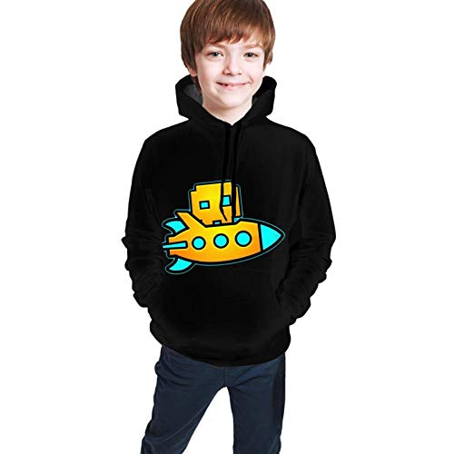 Sudaderas con Capucha Sudaderas Manga Larga Geometry Dash Casual Pullover con Bolsillo para Adolescentes