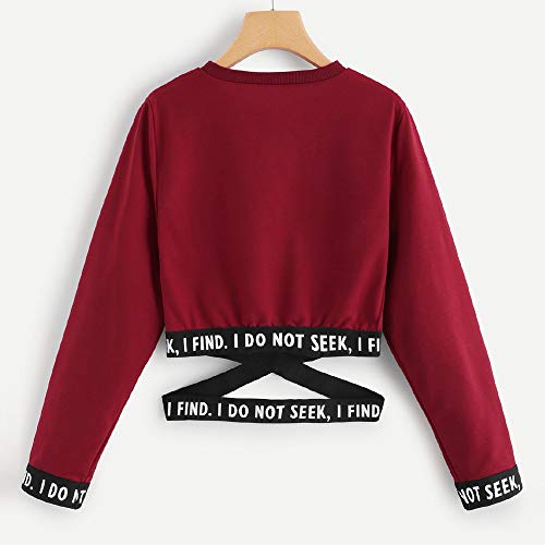 Sudaderas Mujer Tumblr Cortas Chica Adolescente Niña - I DO Not Seek Camiseta Manga Larga Tops - Kawaii Deportivo Modernas Ropa Invierno Otoño 2019