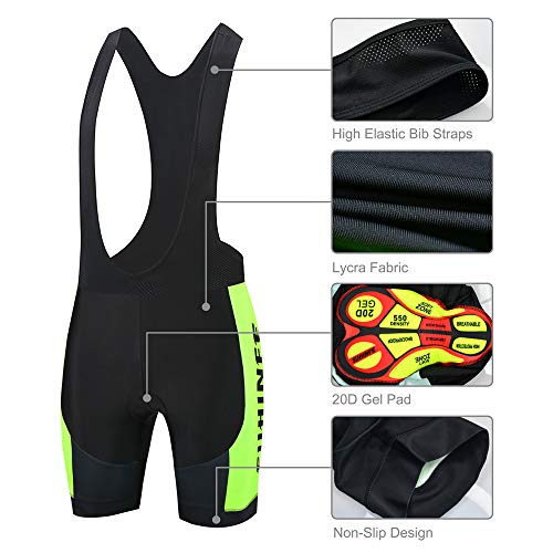 SUHINFE Conjunto Ropa Equipacion, Ciclismo Maillot y Culotte Pantalones Cortos con 5D Gel Pad para Verano Deportes al Aire Libre Ciclo Bicicleta, XL