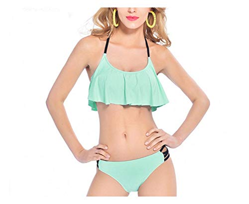 Sujetador de bikini bandeau para mujer acolchado Push Up traje de baño sólido traje de baño de mujer traje de baño con volantes bikini mameluco traje