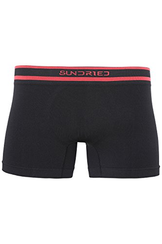 Sundried Correr Hombre sin Costura Cortos Escritos del Boxeador Chicos Ropa Interior sin Costuras Ajuste Rendimiento Chafe-Libre, Gimnasia y Deportes (Medium, Black)