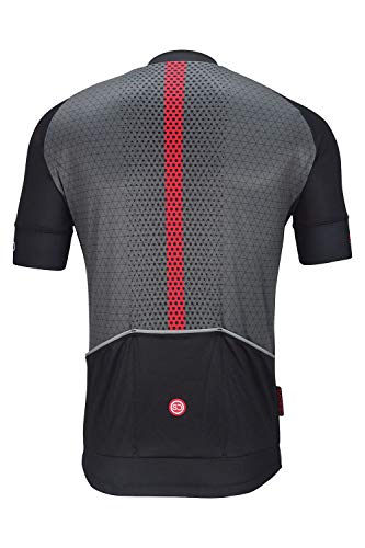 Sundried Jersey de Ciclo para Hombre Manga Corta Profesional Bicicleta de Carretera y de montaña de Ropa de la Bici (XL, Negro)