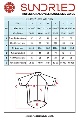 Sundried Jersey de Ciclo para Hombre Manga Corta Profesional Bicicleta de Carretera y de montaña de Ropa de la Bici (XL, Negro)