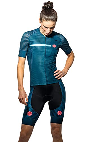 Sundried Womens Pro Rango de Ciclo de Jersey de la Bici Jersey de la Bici del Camino Desgaste del Ciclo Bicicleta de montaña Camisas (Azul, S)