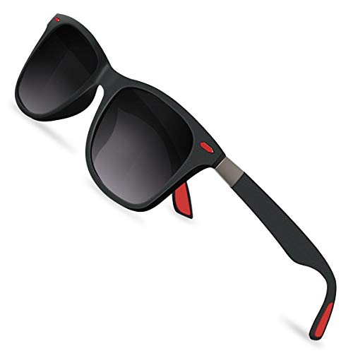 Sunmeet Gafas de Sol Polarizadas Hombre Mujere para Conducir Deportes100% Protección UV400 Gafas para Conducción (gradiente negro, 53)