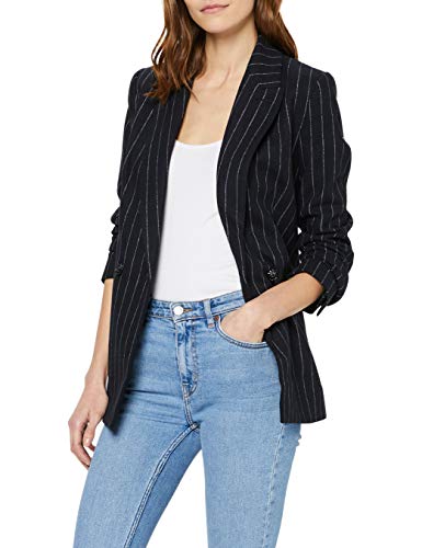 Superdry Edit Sapporo Blazer, Chaqueta de traje Mujer, Azul (Navy Stripe Jkc), 36 (Talla fabricante: 8)