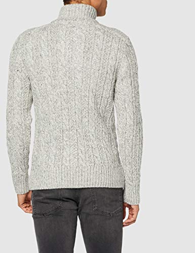 Superdry Jacob Henley suéter, Gris (Concrete Twist THU), XS para Hombre