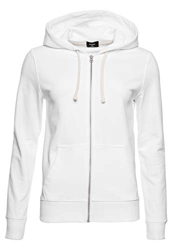 Superdry Mujer Sudadera de Rizo de algodón orgánico con Capucha y Cremallera de Blanco Brillante 42