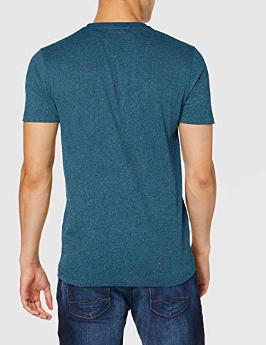 Superdry OL Vintage Embroidery tee Camisa, Azul (Pool Blue Navy Grit 3ef), L para Hombre