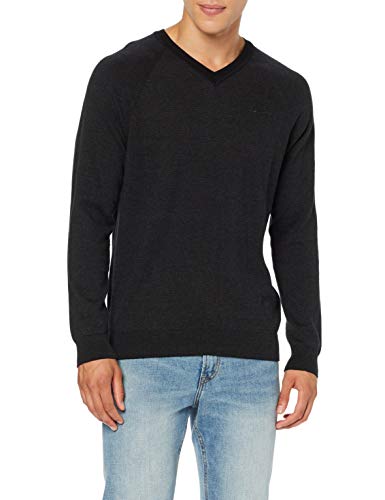 Superdry Orange Label Cotton Vee suéter, Negro (Dark Nórdica Feeder S6w), L para Hombre