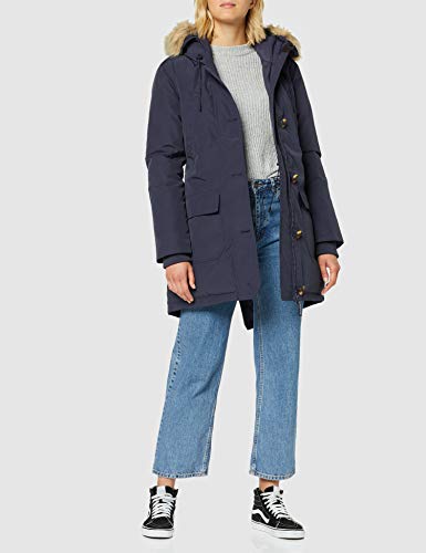 Superdry Rookie Down Parka Abrigo, Azul (Rinsed Navy 08s), XXS (Talla del Fabricante:6) para Mujer