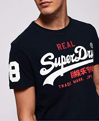 Superdry Vintage Logo Tri tee Camiseta de Tirantes, Azul (Eclipse Navy 98t), M para Hombre